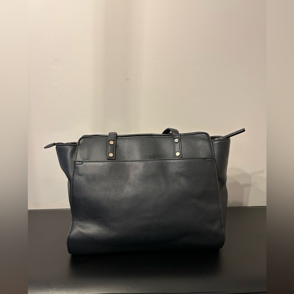 Miztique Black Organizer Shoulder-bag Purse with Gold accents. - Picture 7 of 8